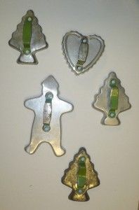 Antique Large Metal Christmas Cookie Cutters Lot of 5