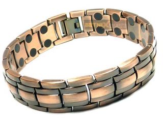 Mens Magnetic Therapy Bracelet 36 Magnets Bangle Quality in Antique 