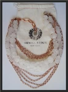 Gemma Redux Chaka Necklace Rock Crystal Strands Twisted Copper Chains 