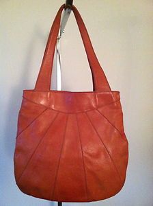 Gorgeous Christopher Kon Orange Leather Sunburst shoulder bag