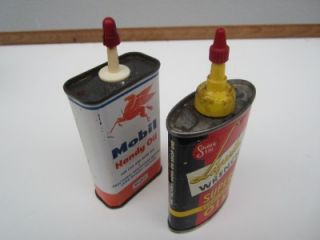 VINTAGE LOT MOBIL GETTY ETC. HANDY HOUSEHOLD 4OZ. OIL CANS wow SUPER 