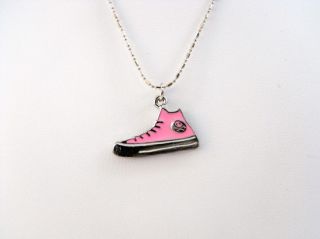 Necklace Set Pink Converse All Star Style Shoe Pendant