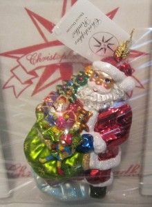 christopher radko deluxe delivery santa ornament mib