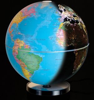  Globe 10 inch Rotates and Illuminates City Lights by Night 4213