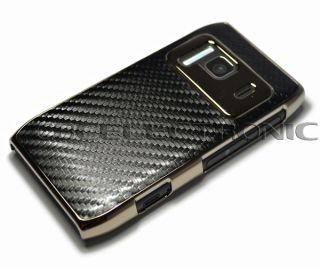 New Black carbon fiber chrome hard case back cover for nokia N8