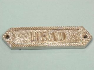 Chrome Head Sign 6 Brass Plaque Cape Cod Decor New
