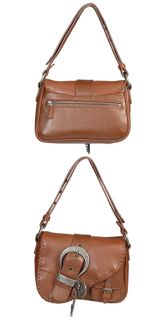 Christian Dior Brown Gaucho Leather Handbag Purse New