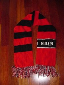 1990s Chicago Bulls Warm Long Knit Scarf Vintage NBA 55 x 7 5 Jordan