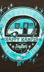 New Womens Sourpuuss T Shirt Black Happy Kamper Scoop Trailer Park
