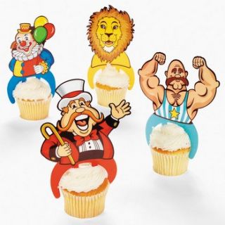 12 Big Top Carnival Circus Cupcake Pick Topper Decor