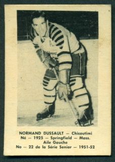  52 Laval Dairy QSHL Hockey 22 Normand Dussault EX NM Chicoutimi