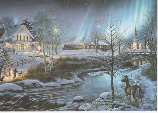 25 TRAIN Deer Sunset Christmas Cards Blank Inside Holiday Greeting 5X4