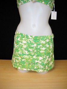 nwot milly ny green print swim cover up skirt l $ 184