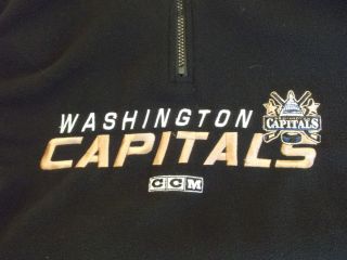 Washington Capitals Face Off Hockey Apparel Fleece 1 4 Zip Jacket Size