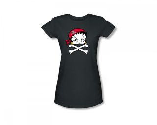  Pirate Jolly Roger Skull Cartoon Classic Juniors T Shirt Tee