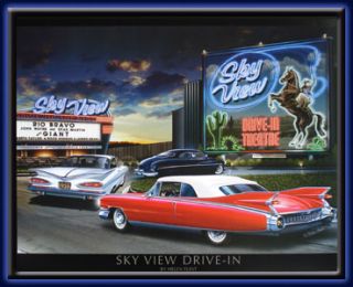Sky View Drive In   Neon LED picture electric art gallery accessories