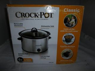 Crock Pot 3040 BC 4 Quart Round Manual Slow Cooker, Stainless Steel