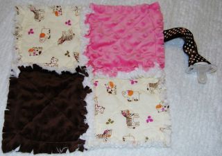RAG QUILT PACIFIER HOLDER MADE WITH COCALO JACANA