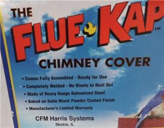 Chimney Cap Cover 13x17 Black The Flue Kap New in Box