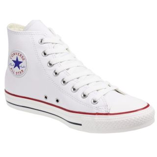 Converse All Star Chuck Taylor 132169 White Leather Hi Top Boots Shoes