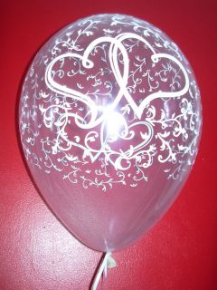 Clear Helium Entwined Hearts Wedding Party Balloons