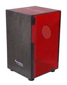 New Tycoon Clear Red Acrylic Latin Percussion Cajon Snare Drum
