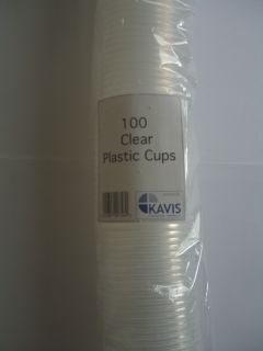  100 Clear Plastic Cups 200ml Party PC