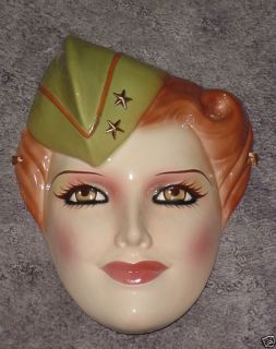 Clay Art Ceramic Mask Soldier Girl Extremely RARE