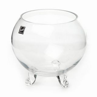 CLEAR GLASS FISH BOWL WITH FEET 12TD X 14 5D X 14 5H HOME WEDDING