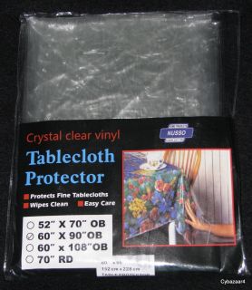 New Clear Vinyl Tablecloth Protector 60 x 90 NIP