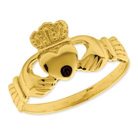 New 14k Gold Polished Ladies Claddagh Ring Available in Multiple Sizes