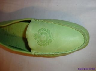 Liz Claiborne Lime Mint Green Lambskin Leather Driving Mocassin Shoes