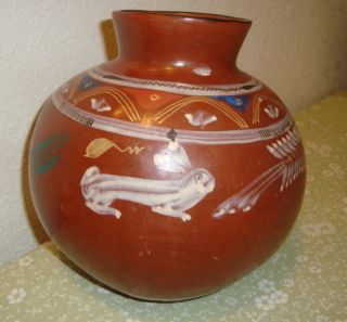 Native American Indian Red Clay Vase Pottery