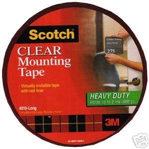 3M Scotch Clear Mounting Tape 4010 Long Double Sided