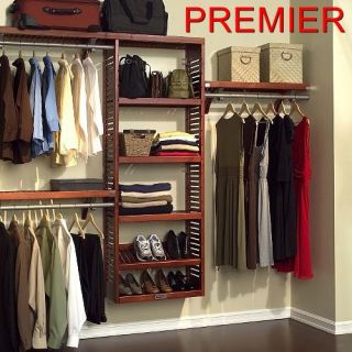 new red mahogany premier wood closet system organizer
