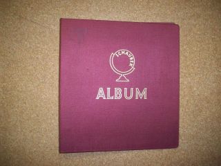  Schaubek Album Red Cloth Cover Used