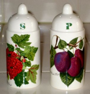  Pomona Red Currant Reine Claude Plum Salt Pepper Shakers RARE