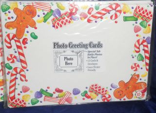 48 Holiday Xmas PHOTO GREETING CARDS Invitations Blank Printer