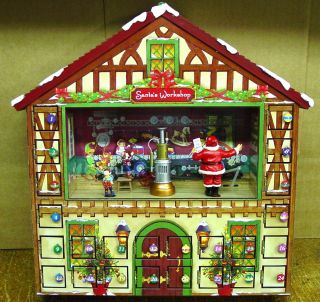 Watch Video Mr Christmas Animated Advent Calendar House Music Box New