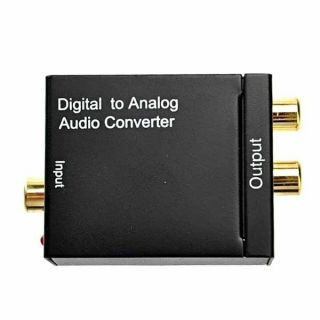 New Digital Coax Coaxial Toslink to Analog RCA L R Audio Converter Box