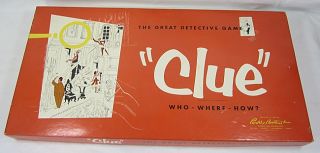 Antique 1956 Clue Board Game Parker Bothers Mint Condition Complete