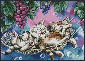 Lazy Afternoon Cats Cross Stitch Pattern Kustom Kraft