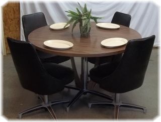 CHROMCRAFT Dining Room Set Table Chairs Black Chrome Craft 50s 60s