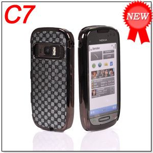 New Chrome Plated Luxury Case Cover for Nokia C7 Black