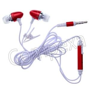 RED iN EAR HANDS FREE HEADSET HEADPHONE MiC fOr Alcatel OT 890D NEW