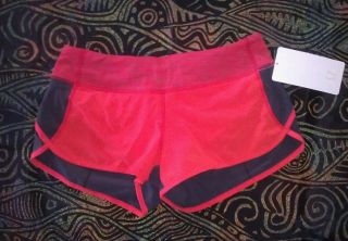 NWT Lululemon Size 6 Run Speed Short Love Red Coal Wee Are From Space