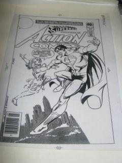 ACTION COMICS SUPERMAN ROSS ANDRU SKY COMIC ORIGINAL PRODUCTION ART