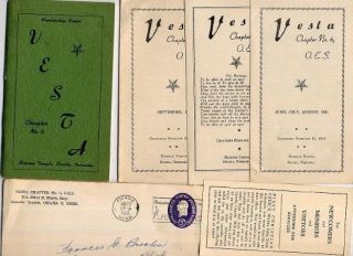 VESTA Masonic Temple Paper Items Omaha Nebraska 1940s  50s