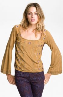 Free People Indian Diary Embellished Top