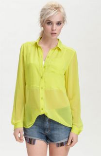 Free People Best Of Both Worlds Sheer Panel Shirt